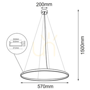 Pendant Light Antigo Agari 57 Black LED 3000K 57 cm 5320 small 1