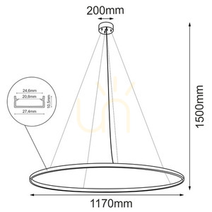 Pendant Light Antigo Agari 117 Black LED 117 cm 5340 small 1