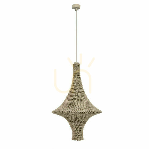 Check Pendant Light Antigo Alda M Beige Steel Cotton E27 42 cm 5118
