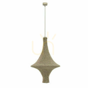 Pendant Light Antigo Alda M Beige Steel Cotton E27 42 cm 5118 small 0