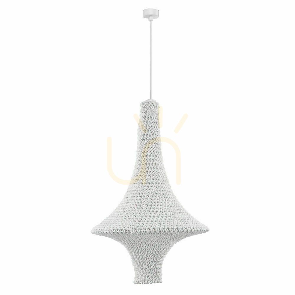 Pendelleuchte Antigo Alda L weiß Stahl Baumwolle 50 cm E27 LED 5116