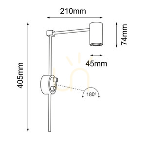 Wall Light Antigo Dakata K Black LED MR11 40.5 cm 4490 small 1