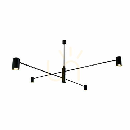 Check Pendant Light Antigo Dakata 4 Black 124.5 cm Aluminum Steel 5636