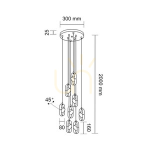 Pendant Light Antigo Furoku 8 Black LED 4000K 8539 small 1