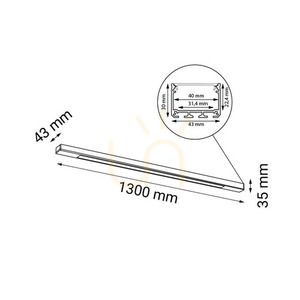 Ceiling Light Antigo Hakoda Black LED 130 cm 4000K 8654 small 1