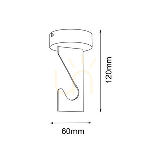Mounting Bracket Antigo Hebi Black Steel 12x6 cm 5062 small 1
