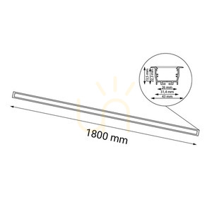 Recessed luminaire Antigo Hiate Line black LED 180 cm 3000K 1836 small 1