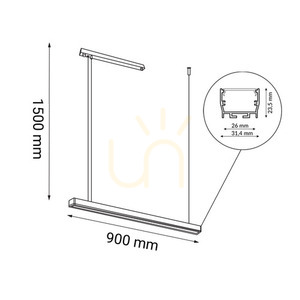 Pendant Light Antigo Hiate Line White LED 90 cm 3000K 1845 small 1