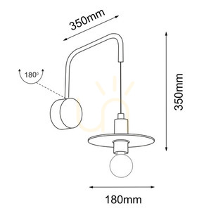 Wall Light Antigo Ikeda K Black 35 cm E27 LED 7978 small 1