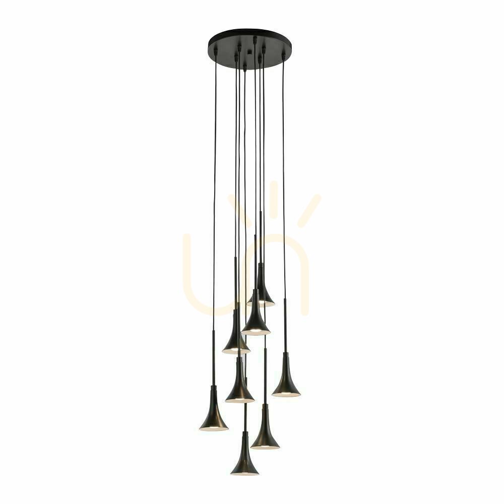 Pendelleuchte Antigo Kanzaki 8-flammig LED schwarz 30 cm 7942