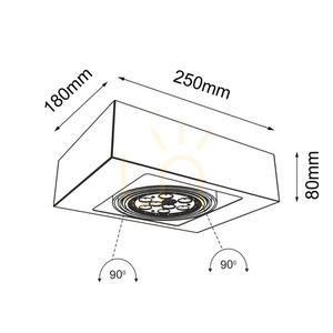 Ceiling Light Antigo Koga 1 Black LED ES111 25x18x8 cm 1152 small 1