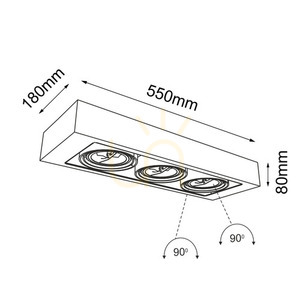Ceiling Light Antigo Koga 3 Black 55 cm LED ES111 1154 small 1