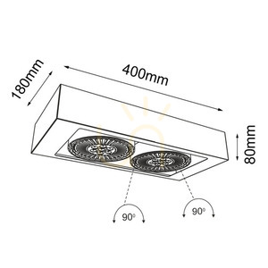 Ceiling Light Antigo Koga 2 White LED ES111 40 cm 7121 small 1