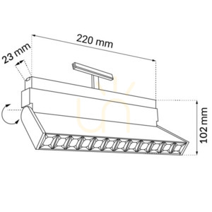 Spotlight Antigo Komatsu magnetic track light black 22 cm 12W 4000K 6499 small 1