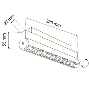 Spotlight Antigo Komatsu Dot Move 2 magnetic black 230 mm 3000K 6599 small 1