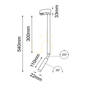 Spotlight Antigo Kosame T R2 Black G9 Track Light 54 cm 7870 small 1