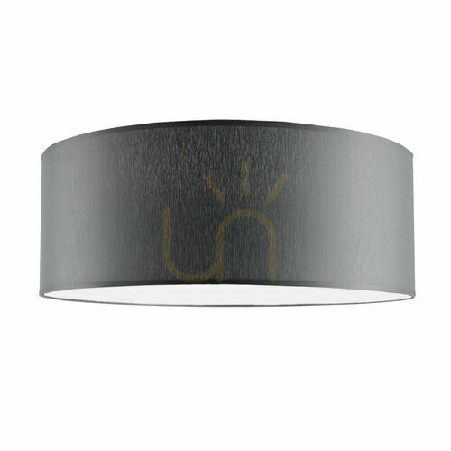 Check Ceiling Light Antigo Lamego 50 Grey Fabric Steel E27 LED 1086