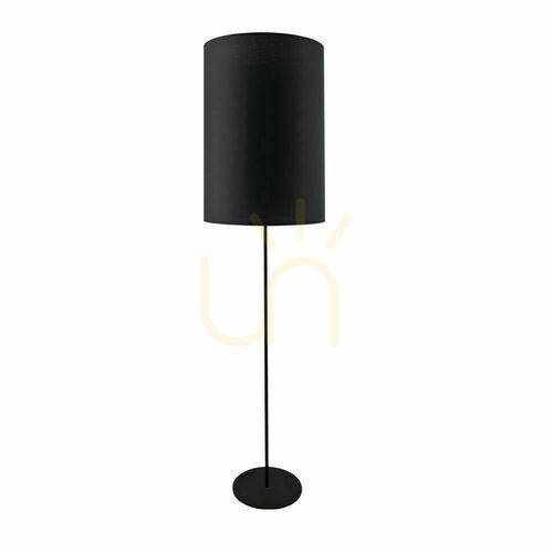Check Floor Lamp Antigo Lamego Black Fabric Steel 170 cm E27 LED