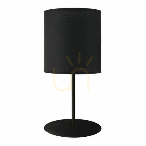 Check Table Lamp Antigo Lamego Black Fabric Steel 40 cm E27 LED