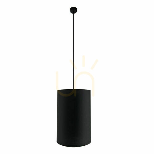 Check Pendant Light Antigo Lamego Black Fabric Steel 35 cm E27 LED 5189