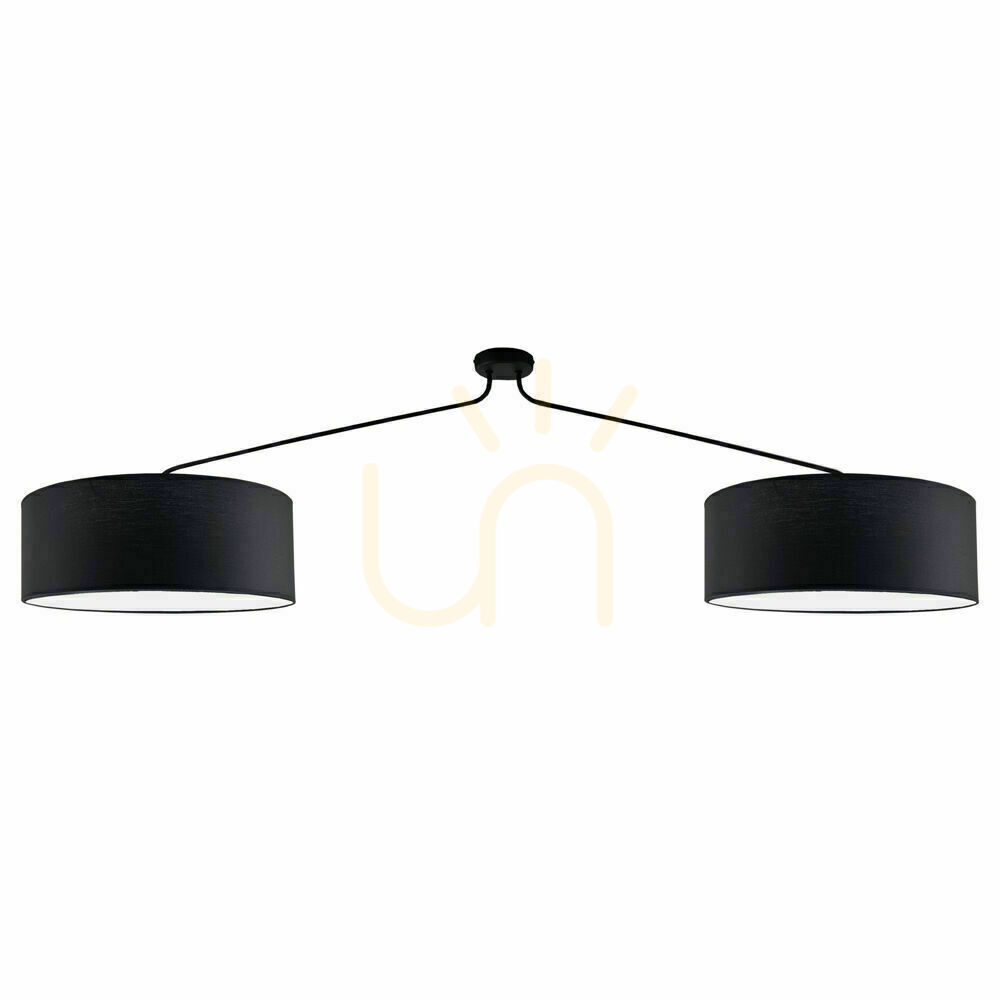Pendelleuchte Antigo Lamego 2-flammig schwarz Stoff/Stahl 190 cm 5194