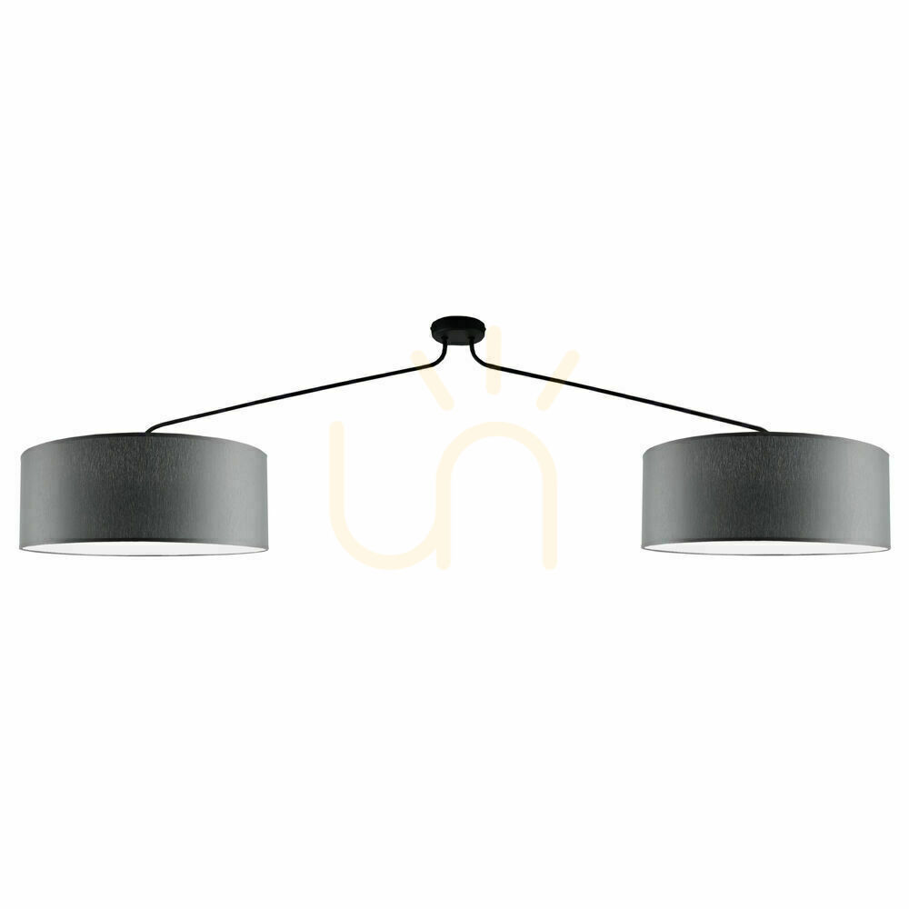 Pendant Light Antigo Lamego 2 Grey Fabric Steel 190 cm 5196