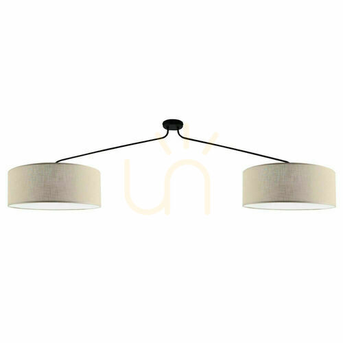 Check Pendant Light Antigo Lamego 2 Beige Fabric Steel 190 cm 5197