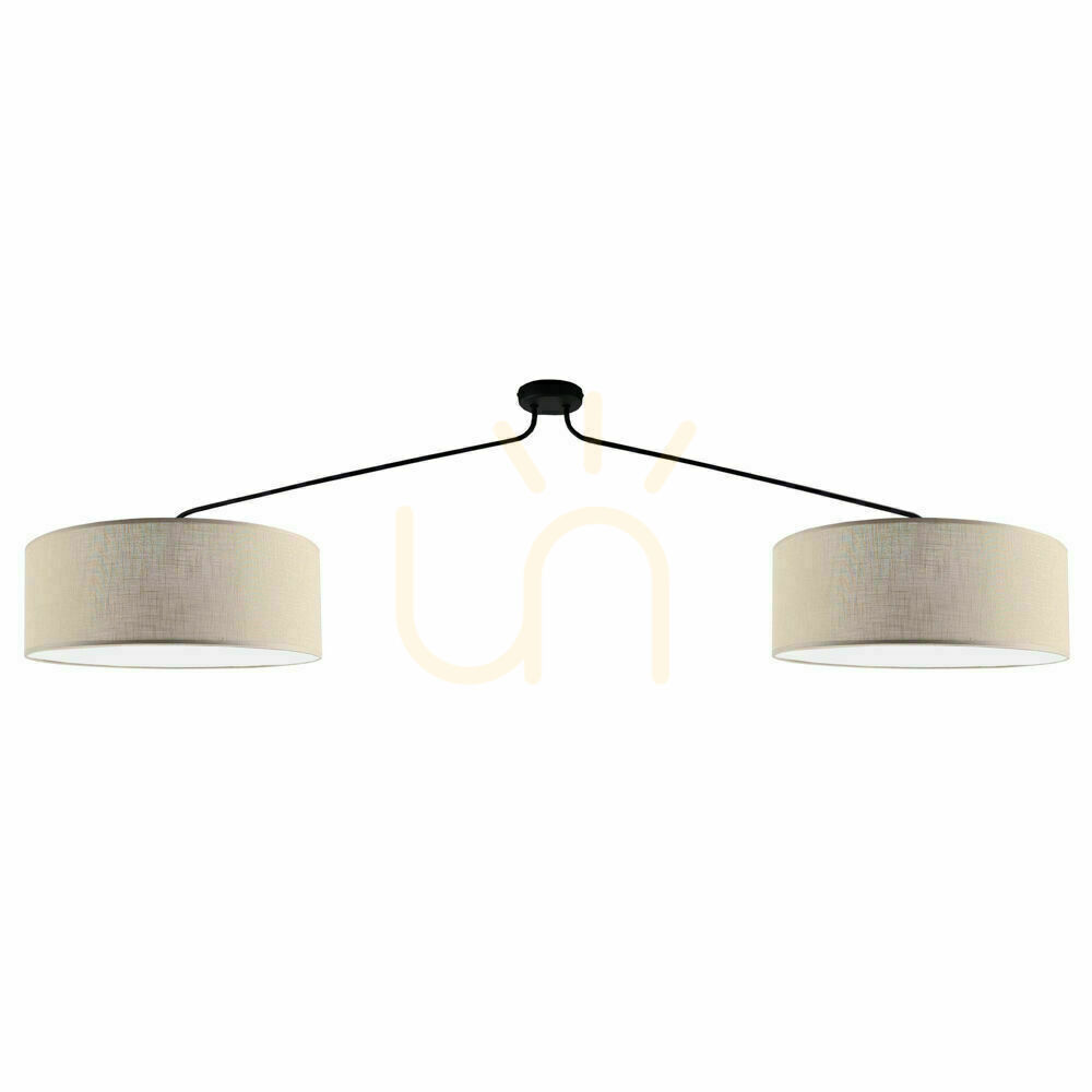 Pendelleuchte Antigo Lamego 2-flammig beige Stoff Stahl 190 cm 5197