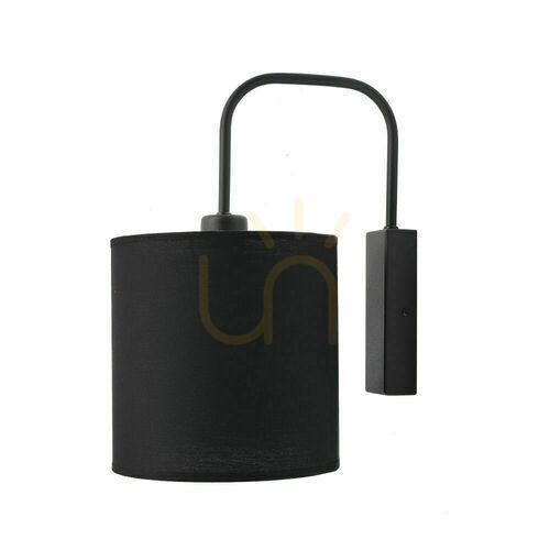 Check Wall Light Antigo Lamego K Black Fabric Steel 32 cm 4043