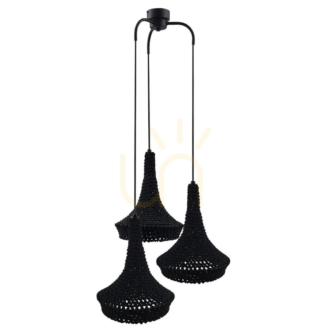 Pendelleuchte Antigo Mahaka 3 schwarz Stahl E27 50 cm 5174