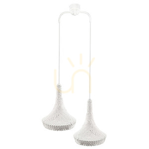 Pendant Light Antigo Mahaka 2 White Steel Cotton 50 cm 5176 small 0