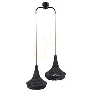 Pendant Light Antigo Mahaka 2 Grey Steel Cotton E27 50 cm 5182 small 0
