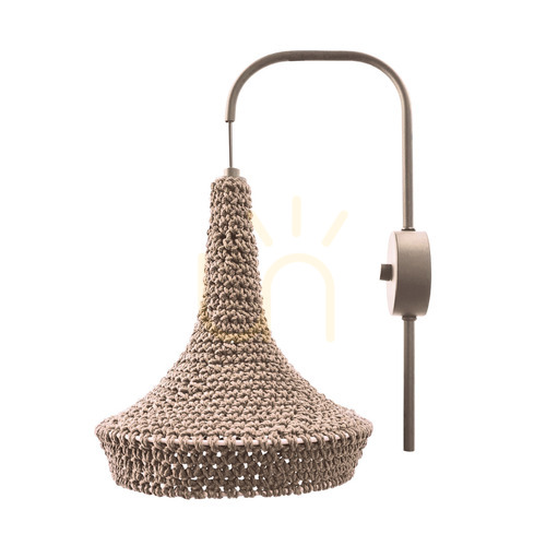 Check Wall Light Antigo Mahaka Beige Steel Cotton E27 39 cm 4033