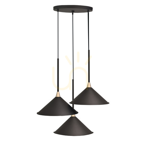 Check Pendant Light Antigo Merto 3 Black Steel 32 cm E27 LED 5066