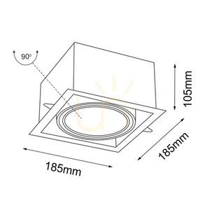 Recessed luminaire Antigo Muko White ES111 LED 18.5x18.5 cm 7340 small 1