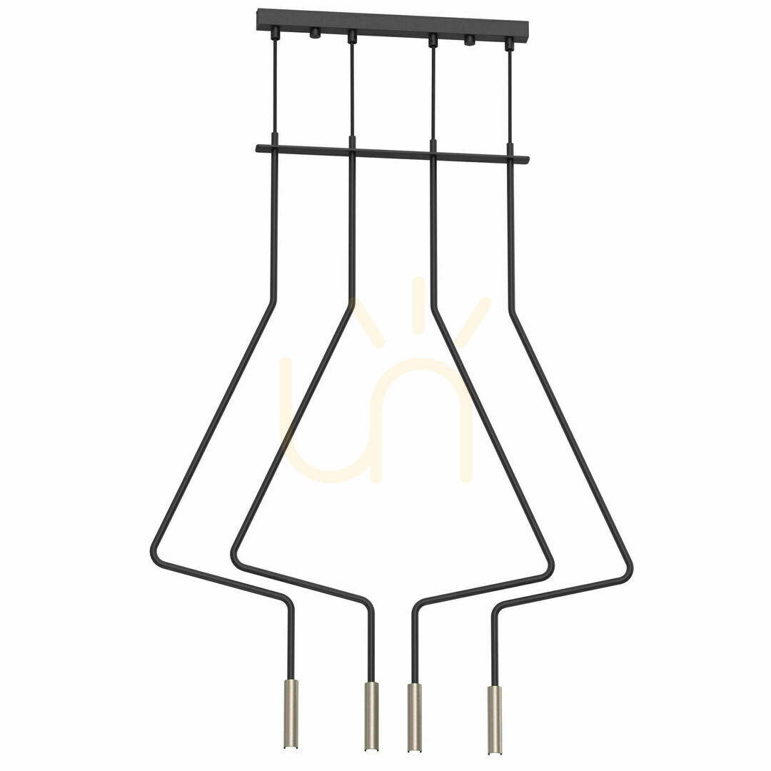 Pendant Light Antigo No. Vi 4 Black Steel LED G9 112 cm 5141