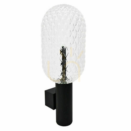 Check Wall Light Antigo Tanpo Black Glass Steel G9 LED 53 cm 4008