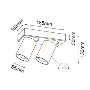 Spotlight Antigo Tarumi 2 White GU10 LED 2-Light Ceiling Spot 7973 small 1