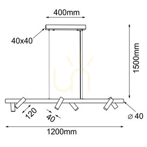 Pendant Light Antigo Yabu 6 Black Steel 120 cm 5067 small 1
