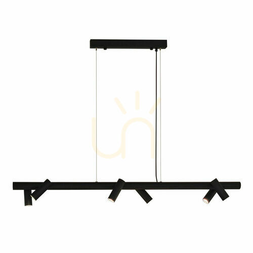Check Pendant Light Antigo Yabu 6 Black Steel 120 cm 5067