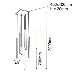 Pendant Light Antigo Yabu 8 Black 40 cm LED MR11 5530 small 1