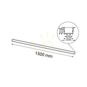 Recessed Linear LED Luminaire Antigo Hiate 150 cm Black 4000K 1834 1 Recessed Linear LED Luminaire Antigo Hiate 150 cm Black 4000K 1834 small 1