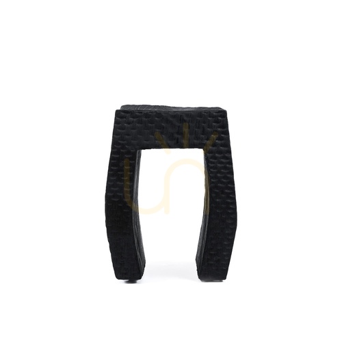 Check Stool BAZAR BIZAR Black Suar Wood 47 cm