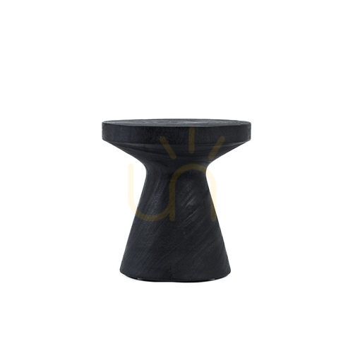 Check Side Table BAZAR BIZAR Black Suar Wood 40 cm