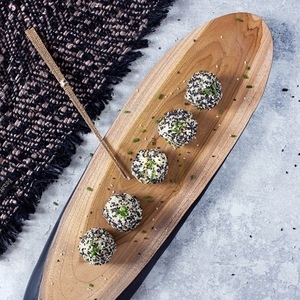 Tapas plate BAZAR BIZAR Bondi XXL teak wood natural black small 1