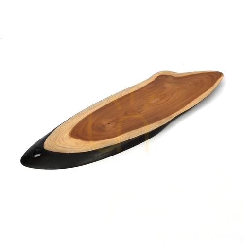 Check Tapas plate BAZAR BIZAR Bondi XXL teak wood natural black