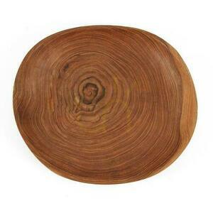Teak Wood Plate BAZAR BIZAR Teak Root Collection Natural 25.5 cm small 2
