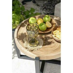 Teak Wood Plate BAZAR BIZAR Teak Root Collection Natural 25.5 cm small 5