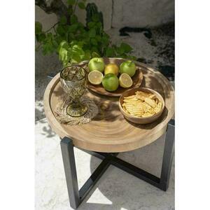 Teak Wood Plate BAZAR BIZAR Teak Root Collection Natural 25.5 cm small 6