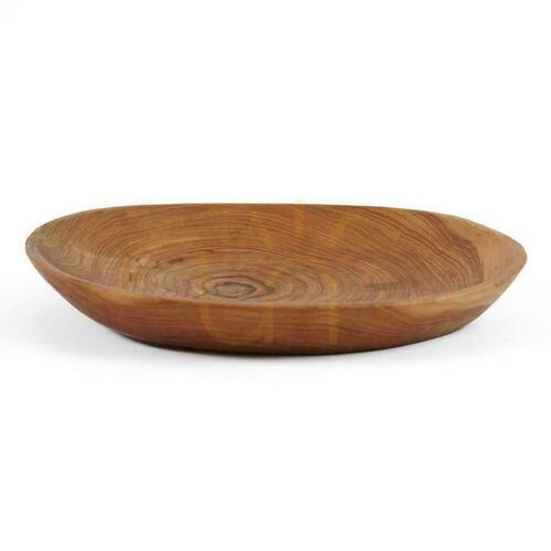 Check Teak Wood Plate BAZAR BIZAR Teak Root Collection Natural 25.5 cm